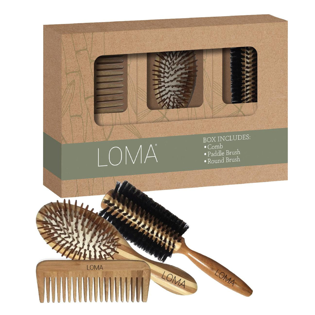 Bamboo Comb & Brushes Set – Loma Hair & Body Care | Aloe 